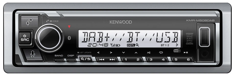 Kenwood KMR-M508DAB Digitaler Media-Receiver mit Bluetooth und DAB-Tuner silber