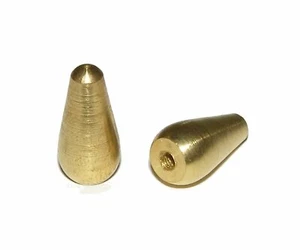2 x KUGELMUTTER Messing länglich M3 od. M4 x 10 x19,5 mm konisch Abschlussmutter - Picture 1 of 2