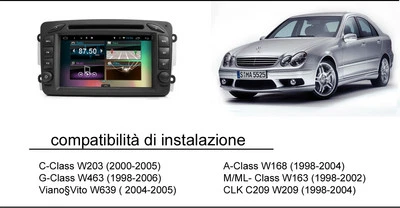 ANDROID AUTORADIO 2 din GPS per MERCEDES W203 CLASSE C CLK VIANO VITO - Immagine 1 di 4