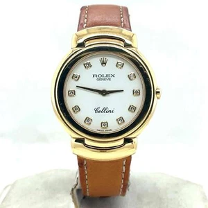Rolex Cellini Quartz 33mm 18k Yellow Gold Factory Diamond Dial Ladies Watch 6622 - Picture 1 of 5