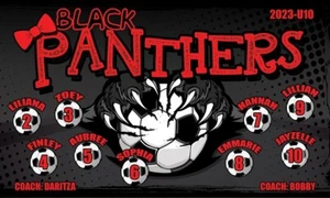 Black Panthers - Soccer Team Banner - (3ft x5ft) Your Team Name - Picture 1 of 3