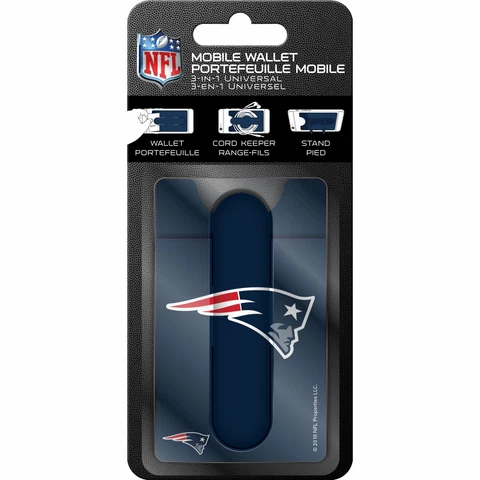 New England Patriots NFL Team Logo Navy 3in1 Mobile Wallet, Cord Keeper & Stand Cover