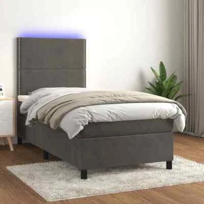 Boxspringbett Matratze LED Bett Bettgestell Polsterbett Lattenrost Samt vidaXL - Bild 1 von 4