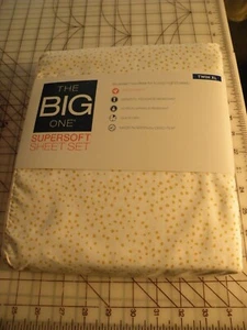The Big One Twin XL Super Soft DORM Sheet Set Microfiber YELLOW DOT NEW IN PACK - Picture 1 of 3