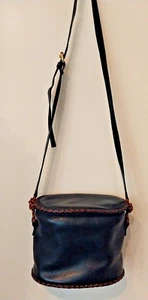 Vintage CEM Black Leather Adjustable Crossbody Bag -Camera Binocular Bag Vibe - Picture 1 of 8
