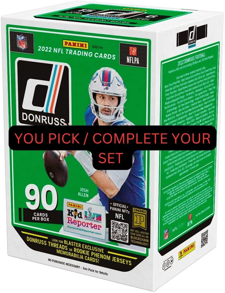 2022 Donruss NFL Football Base Cards 151 - 300 Complete Your Set BUY 5+ FREE 5 - Image 1 of 1