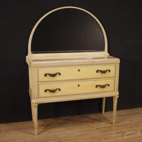 Dresser with mirror furniture Italian commode lacquered wood chest drawers 900 Cover