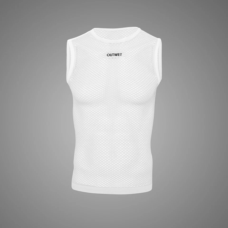 Base TT Sleeveless Cycling BASE LAYER in White by Outwet - Image 1 of 4
