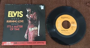 1972 Elvis Presley Burning Love / It’s A Matter Of Time 45rpm & Picture Sleeve - Picture 1 of 2