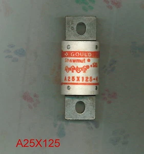 SHAWMUT A25X125-4 FUSE A25 X 125 250 VOLT 125 AMP - Foto 1 di 2