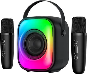Mini Karaoke Machine with Two Wireless Microphones Portable Bluetooth Speaker... - Picture 1 of 6