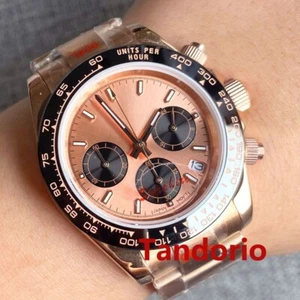 Reloj de cuarzo para hombre Bliger 39 mm multifunción cronógrafo completo VK63 esfera oro rosa - Imagen 1 de 5
