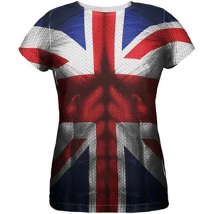 Halloween Union Jack British Flag Superhero Costume All Over Womens T Shirt - Picture 1 of 1