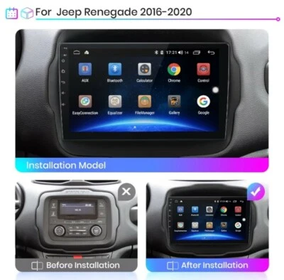 RADIO 9" PER JEEP RENEGADE 1/32 CARPLAY NAVIGATORE GPS BLUETOOTH ANDROID WI-FI  - Immagine 1 di 4
