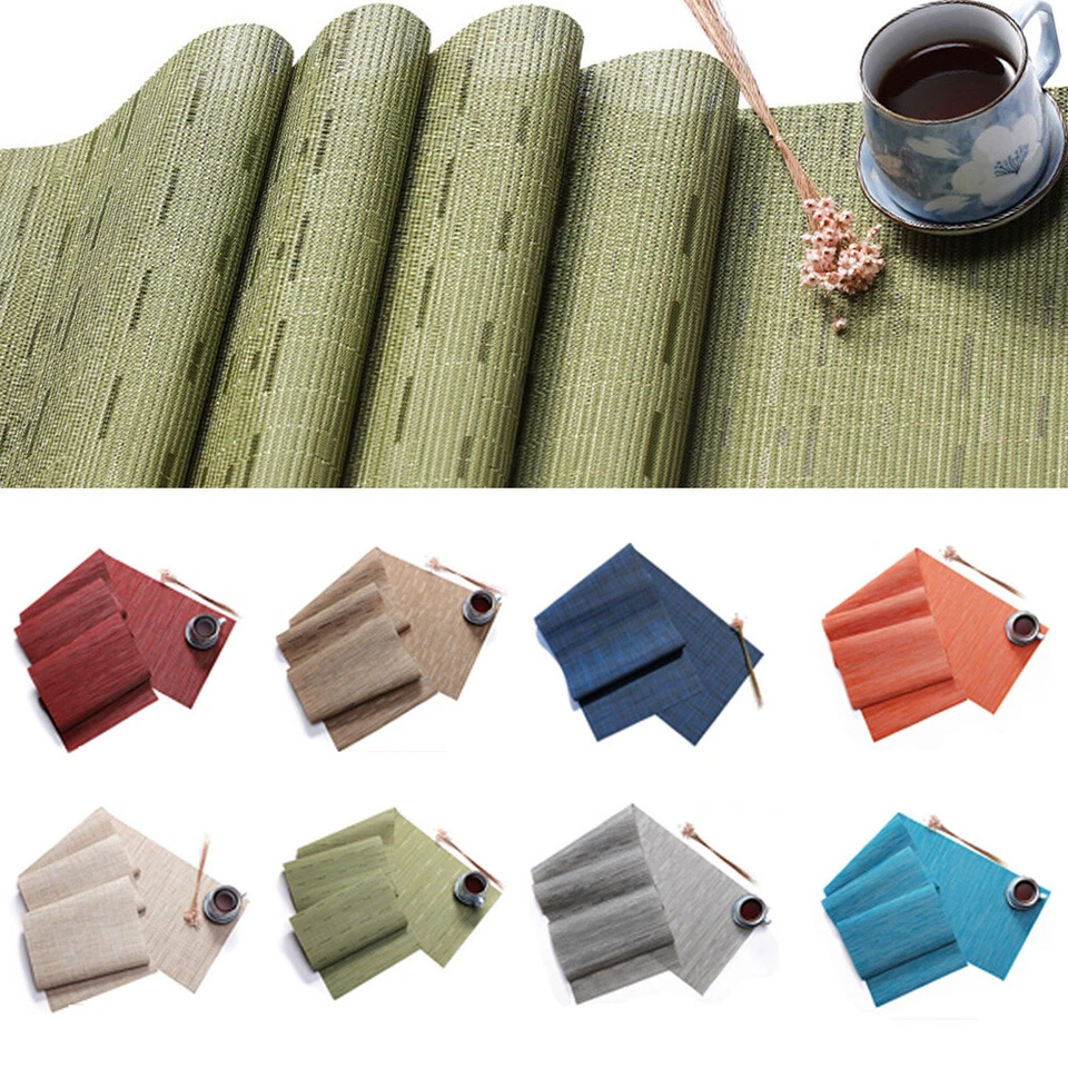 Placemat Table Runner Tablecloth Hotel Home Table Decor Plain Tableware Mat - Image 1 of 4