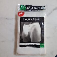 Men's Andrew Scott Boxer Briefs 3 Pack XL (40-42) White 