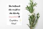 Personalised Congratulations Card - She believed she could so she smashed it
