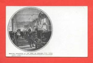 Billetes impresos en el Banco de Inglaterra vivo en Londres postal Cassell and Co - Imagen 1 de 1