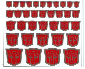 TRANSFORMERS GENERATION 1, G1 AUTOBOT LABELS / STICKERS - Picture 1 of 1