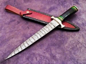 Custom Hand Forged Damascus Steel Blade 15" Hunting Knife Dagger Knife AZ-562