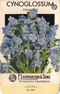 Vintage Seed Packet: Blue CYNOGLOSSUM, Lagomarsino & Sons, Sacramento, 1940's - Picture 1 of 2