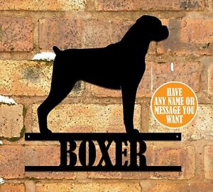 Boxer (no tail) Metal Dog Sign for Home, House Name, Wall Decor, Dog Gift, Sign