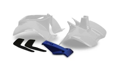 Plastics Set For Suzuki LT50 White Front, Rear Fender, Blue Nose Panels Mudflaps - Image 1 of 4