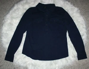 Blusa Pullover Talbots Manga Larga 1/2 Botón Para Mujer Azul Talla M - Imagen 1 de 7