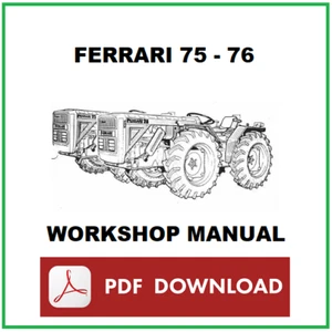 FERRARI 75 76 Manuale officina riparazione trattore Workshop service manual CD - Foto 1 di 1