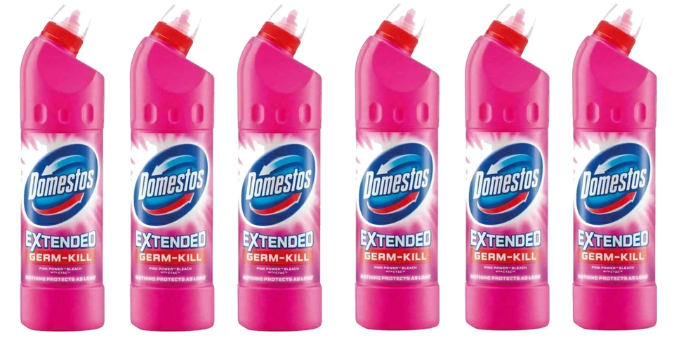 Domestos Pink Bleach Extended Germ Kill Bleach 750ml x 6