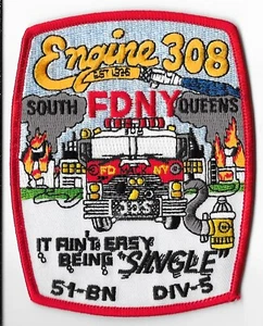 Parche V1 Motor 308 Batallón 51 División 5 del Departamento de Bomberos de Nueva York (FDNY) - Imagen 1 de 2