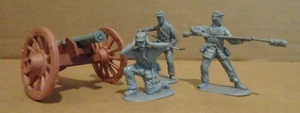 Plastic American Civil War Army Men Artillery Cannon & 3 Figs Multiple Available - Picture 1 of 11