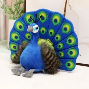 Peacock Blue 10 Inch Stuffed Animal Plush Toys Toddler Fluffy Dolls Kids Gifts - Picture 1 of 5