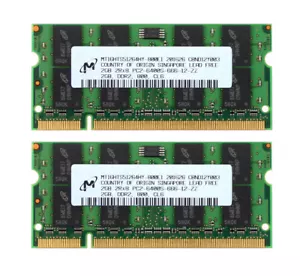 Micron Chips 4GB 2X 2GB DDR2 PC2 6400S 800Mhz 200pin So-dimm RAM Laptop Memory $ - Picture 1 of 6