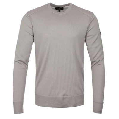 BELSTAFF KERRIGAN CREW NECK MERINO WOOL JUMPER PUMICE BROWN 3XL RRP £175 BNWT - Image 1 of 4