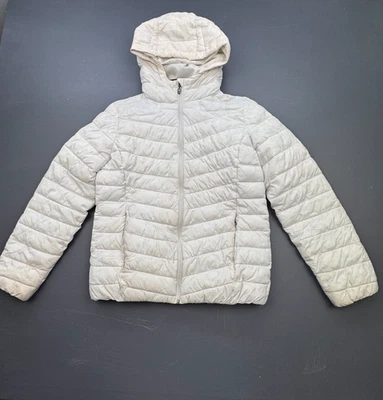 Chaqueta Spyder Puffer Mujer’s Mediana Blanca Con Capucha Ligera Invierno Abrigo Nieve Foto 1 de 4