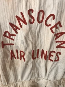 Raro vintage! Giacca smock tecnico manutenzione TRANSOCEAN AIR LINES - Foto 1 di 11