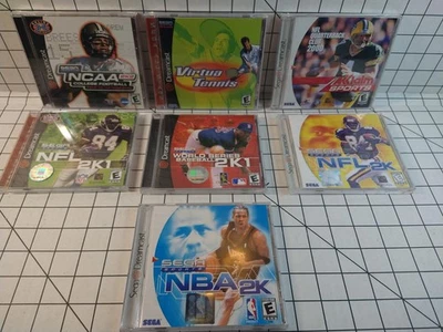 Lot Of 7 Sega Saturn Sports Games! NFL, NCAA, Tennis, NBA, Baseball  - Image 1 of 4
