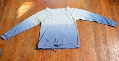 Maurices plus size tie dye basic sweatshirt Blue White Womens 0 (XL) - Image 1 of 4