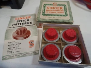 Singer Stitch Patterns Set 2 For Automatic ZigZagger 4 pc Red 161008 w box - Picture 1 of 6