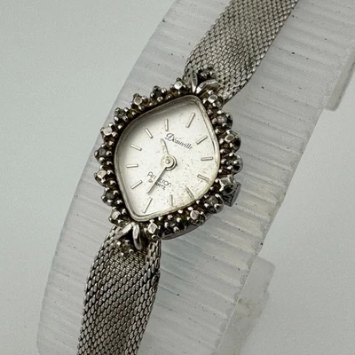 Vintage Deauville Armitron Quartz Watch Women Genuine Diamonds Mesh New Battery - Image 1 of 4