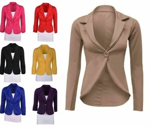 Blazer donna slim fit casual elegante jersey donna ufficio giacca cappotto tuta_slmjkt - Foto 1 di 11