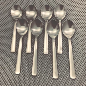 HELMICK WELCH GIngko MERIT SATIN Cucchiaio zuppa posto ovale 7" 18/10 inox lotto 8 - Foto 1 di 5