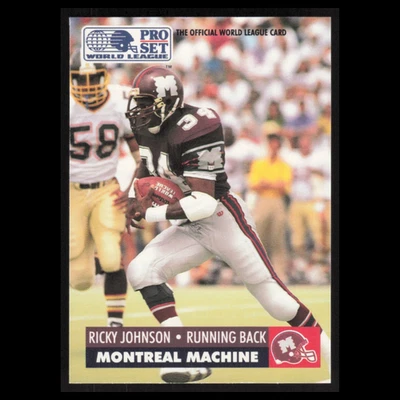 Ricky Johnson #89 1991 Pro Set WLAF Montreal Machine Football Card NFL NM - Image 1 of 3