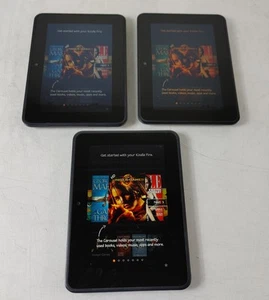 Lot of 3 Amazon X43Z60 Kindle Fire HD 2nd Gen 16 GB Fire OS WiFi Only Black - Picture 1 of 7