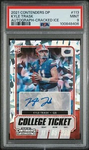 2021 Panini Contenders Draft Picks Kyle Trask Autograph Cracked Ice /23 PSA 9 - Picture 1 of 2