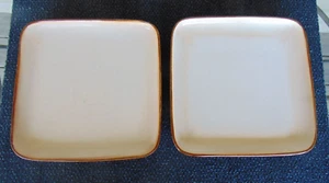 2 SANGO VISIONS COCOA - 10 1/4" SQUARE DINNER PLATES # 4992 - EUC - Picture 1 of 6