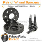 Wheel Spacers (2) & Bolts 20mm for Peugeot 308 [Mk1] 08-13 On Original Wheels