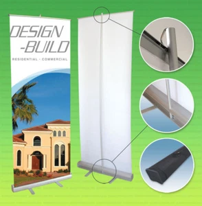 33x79 Retractable Banner Stand + PRINTING Roll Pop Up Trade Show Sign Display - Picture 1 of 1