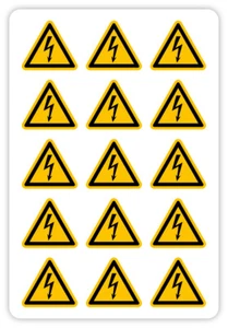 15x Pegatinas "Advertencia de tensión eléctrica" Lámina ISO 7010 W012 | SL 2 cm - Imagen 1 de 1